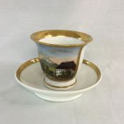 Mid-Nineteenth-Century Continental Porcelain Cup and Saucer