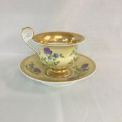 Mid-Nineteenth-Century French Porcelain Cup and Saucer