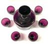 Mid Century Modern Decanter and Matching Glasses In Vibrant Purple Glass