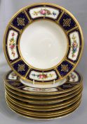 Mintons Hand Enamelled Rim Soup Bowls With Acid Etched Gold