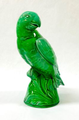 Mintons Majolica Parrot In Green Glaze, English, circa 1891-1900
