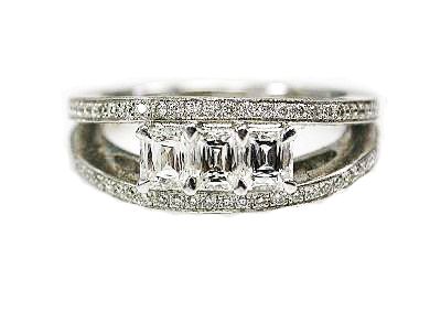Modern 3 Diamond Ring