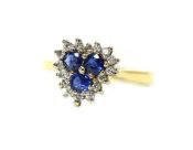 Modern 3 Sapphire and Diamond Ring