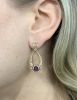 Modern Amethyst and Diamond Drop Earrings
