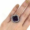 Modern Amethyst and Diamond Ring