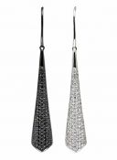 Modern Black and White Diamond 18kt Drop Earrings