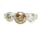 Modern Brown Diamond and Diamond Ring