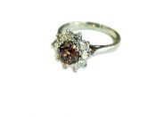 Modern Brown Diamond and Diamond Ring