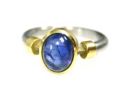 Modern Cabochon Sapphire Solitaire Ring