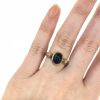 Modern Cabochon Sapphire Solitaire Ring