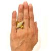 Modern Citrine and Diamond Ring
