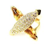 Modern Citrine and Diamond Ring