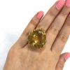 Modern Citrine and Diamond Ring