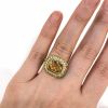 Modern Citrine and Yellow Sapphire Ring