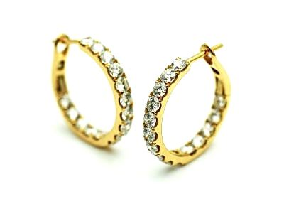 Modern Diamond Hoop Earrings