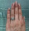 Modern Double Diamond Halo Cluster Ring