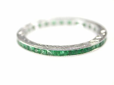 Modern Emerald Eternity Band