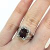 Modern 2.48ct Garnet and Diamond 14kt Ring