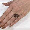 Modern Garnet and Enamel Snake Ring