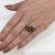 Modern Garnet and Enamel Snake Ring