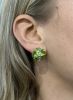 Modern Heart 18.23ct Peridot and Diamond 18kt Earrings