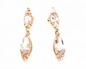 Modern Morganite and Diamond Drop Earrings