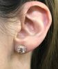 Modern Morganite and Diamond Stud Earrings