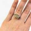 Modern Natural Yellow Diamond and Diamond Ring