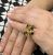 Modern Onyx and Diamond Abstract Cubic Ring