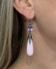 Modern Opal Amethyst Diamond Earrings in 18kt Yellow Gold and Silver