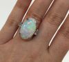 Modern 13.06ct Opal and Diamond Ring in 14kt White Gold