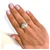 Modern Pearl and Diamond Ring