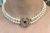 Modern Pearl Necklace with Ruby Diamond Clasp