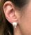 Modern Pearl and Diamond Earrings