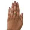 Modern Peridot and Diamond Ring