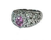 Modern Pink Sapphire and Diamond Ring