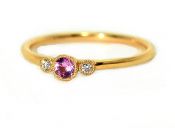 Modern Pink Sapphire and Diamond Ring