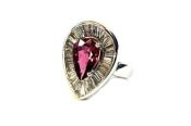 Modern Pink Tourmaline and Diamond Ring