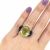 Modern Prasiolite and Amethyst Ring