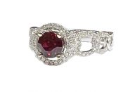 Modern Ruby and Diamond Ring