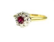 Modern Ruby and Diamond Ring