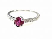 Modern Ruby and Diamond Ring