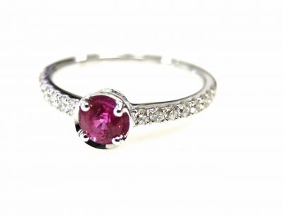 Modern Ruby and Diamond Ring