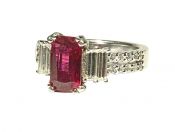 Modern Ruby and Diamond Ring