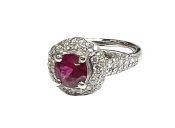 Modern Ruby and Diamond Ring