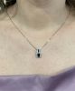 Modern Sapphire and Diamond Pendant