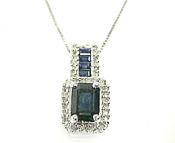 Modern Sapphire and Diamond Pendant