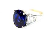 Modern Sapphire and Diamond Ring