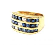 Modern Sapphire and Diamond Ring
