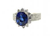 Modern Sapphire and Diamond Ring